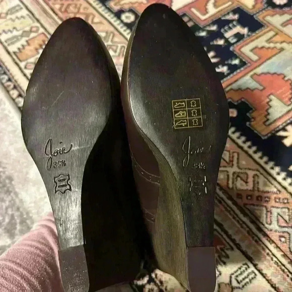 Joie - Ankle wedge boots - Oxford brown leather bootie - Picture 8 of 9